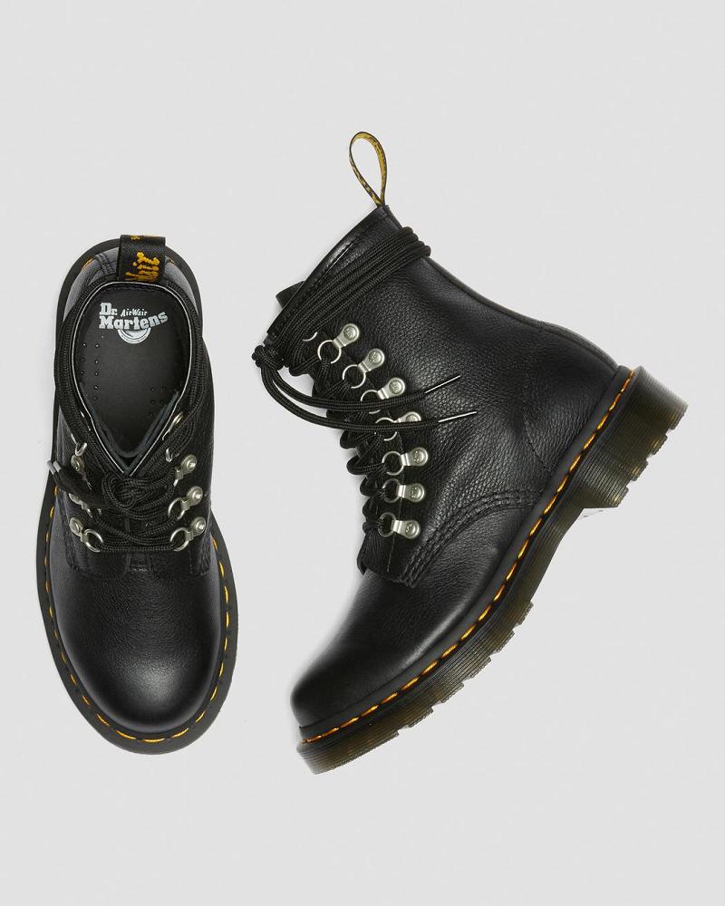 Dr Martens 1460 Laced Virginia Læder Snørestøvler Dame Sort | DK 168QMA